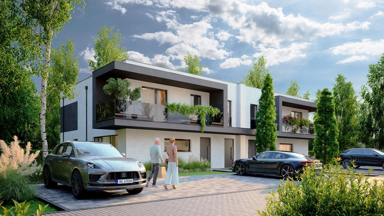 Salon z wyjściem na ogród